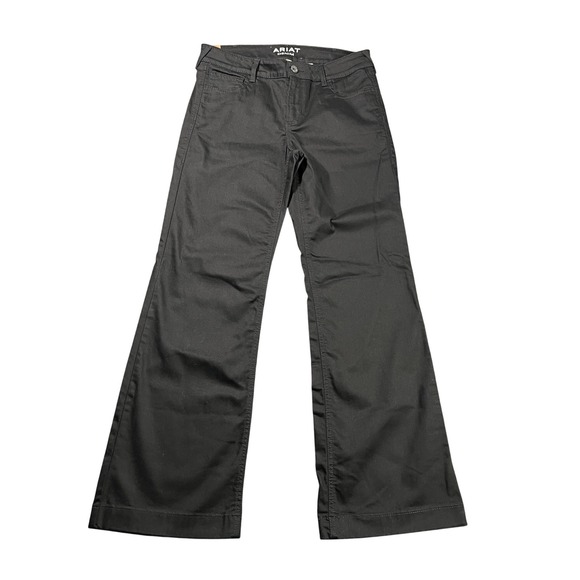 Ariat Denim - Ariat Denim Trouser Jeans Women's 31R Black Wide Leg Western Mid Rise Stretch